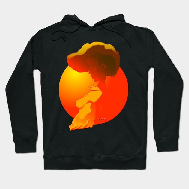 The Chick Sunset_version 2 Hoodie by UBiv Art Gallery